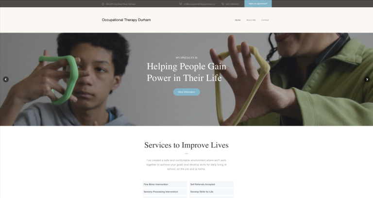 Screenshot preview of Occupational Therapy Durham